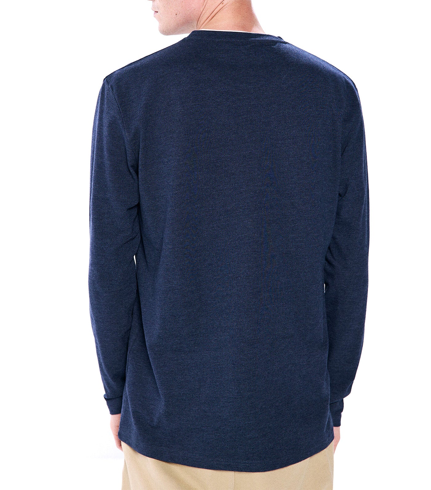 Double Piqué Long Sleeve T-Shirt Blue