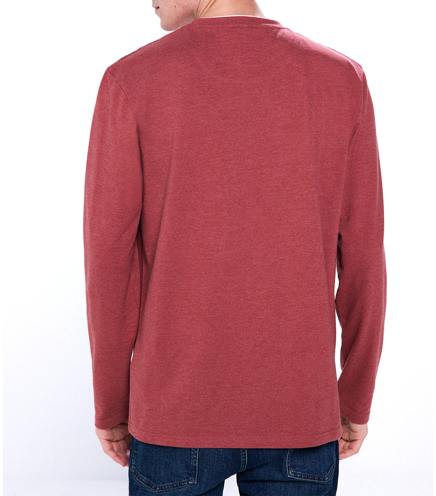 Double Piqué Long Sleeve T-Shirt Red