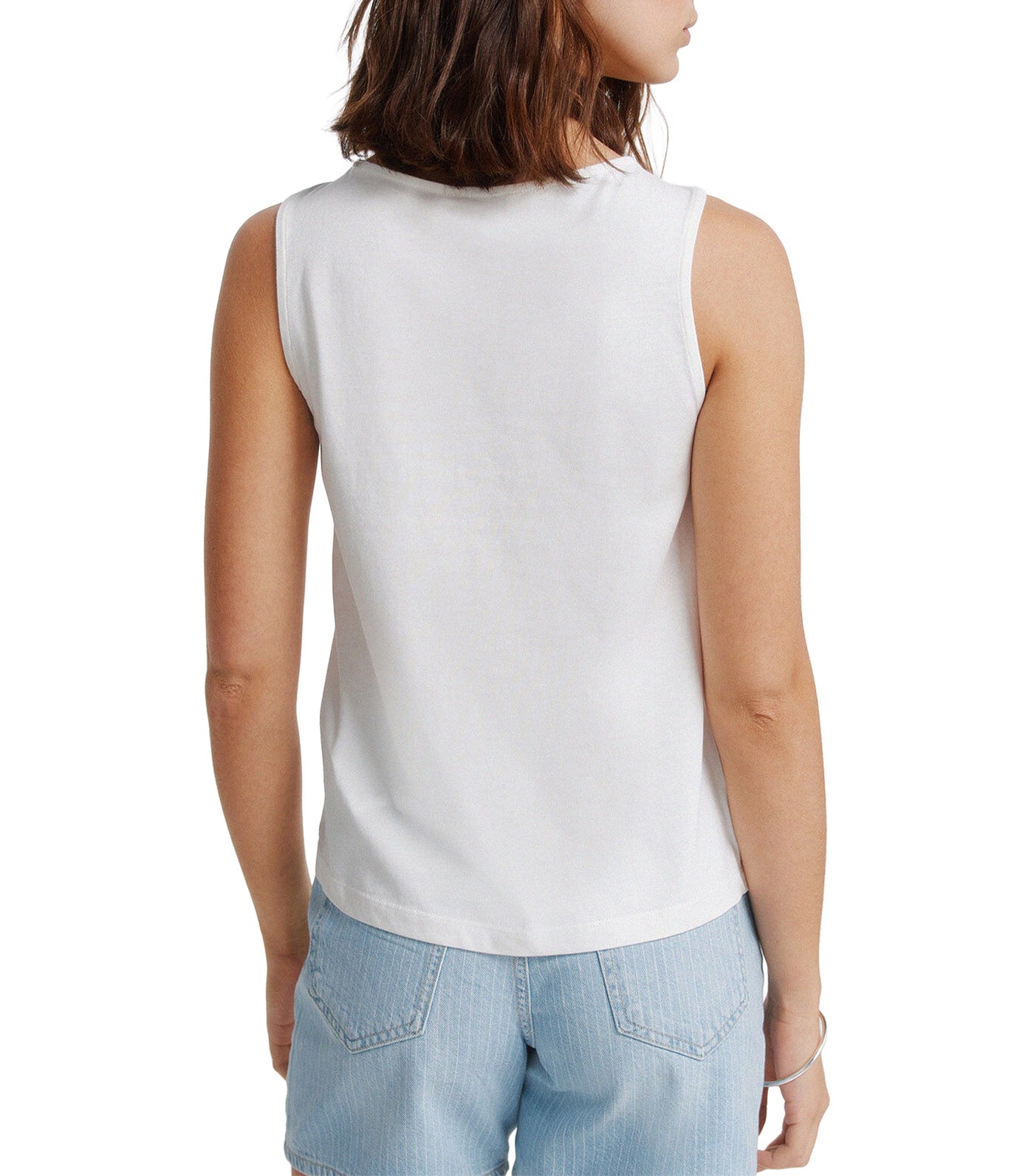 Plumetis Vest Top White