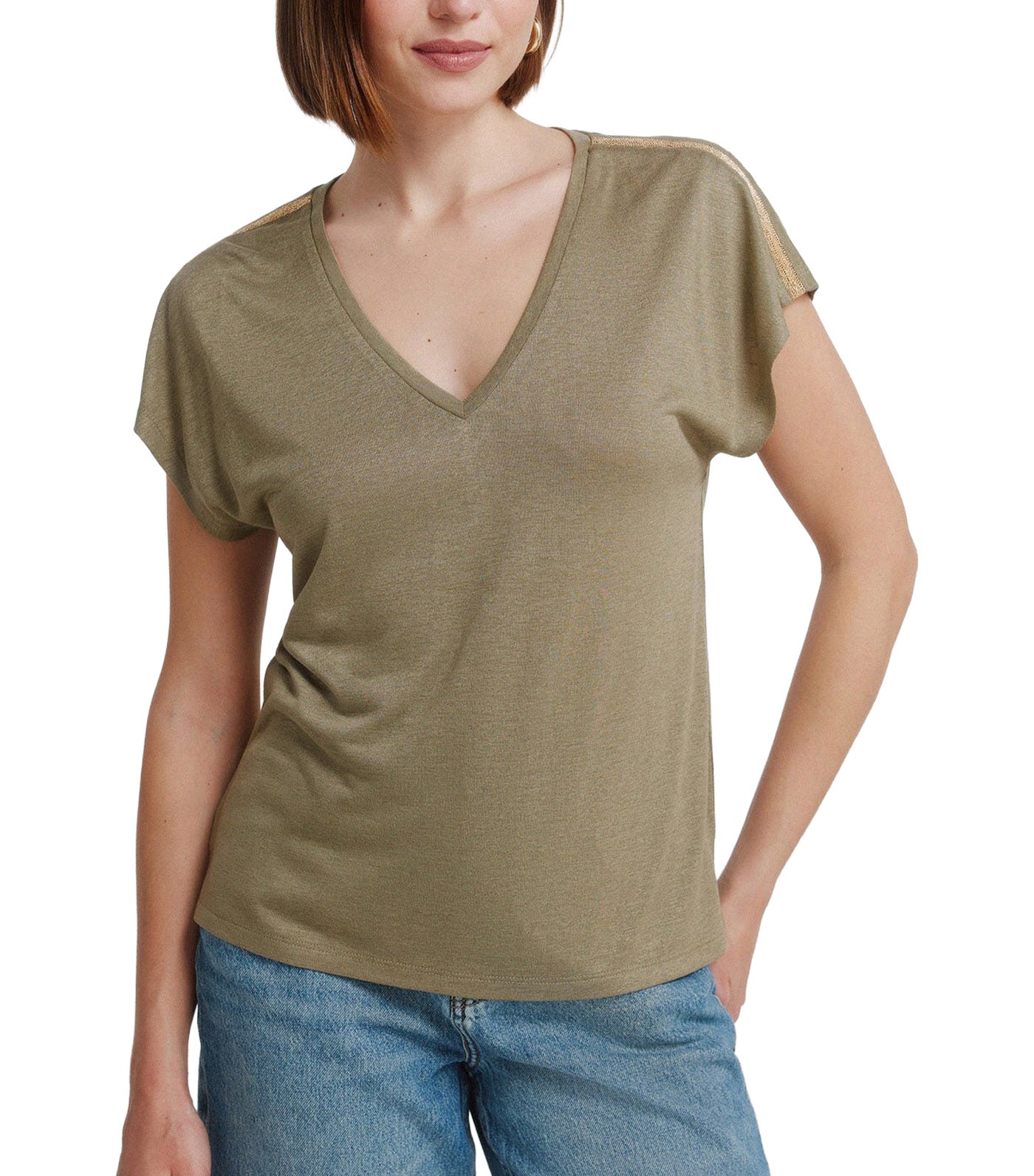Springfield Batwing Sleeve T-Shirt Dark Khaki