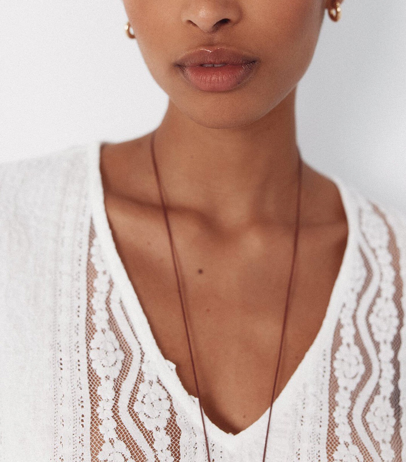 V-Neckline Top White