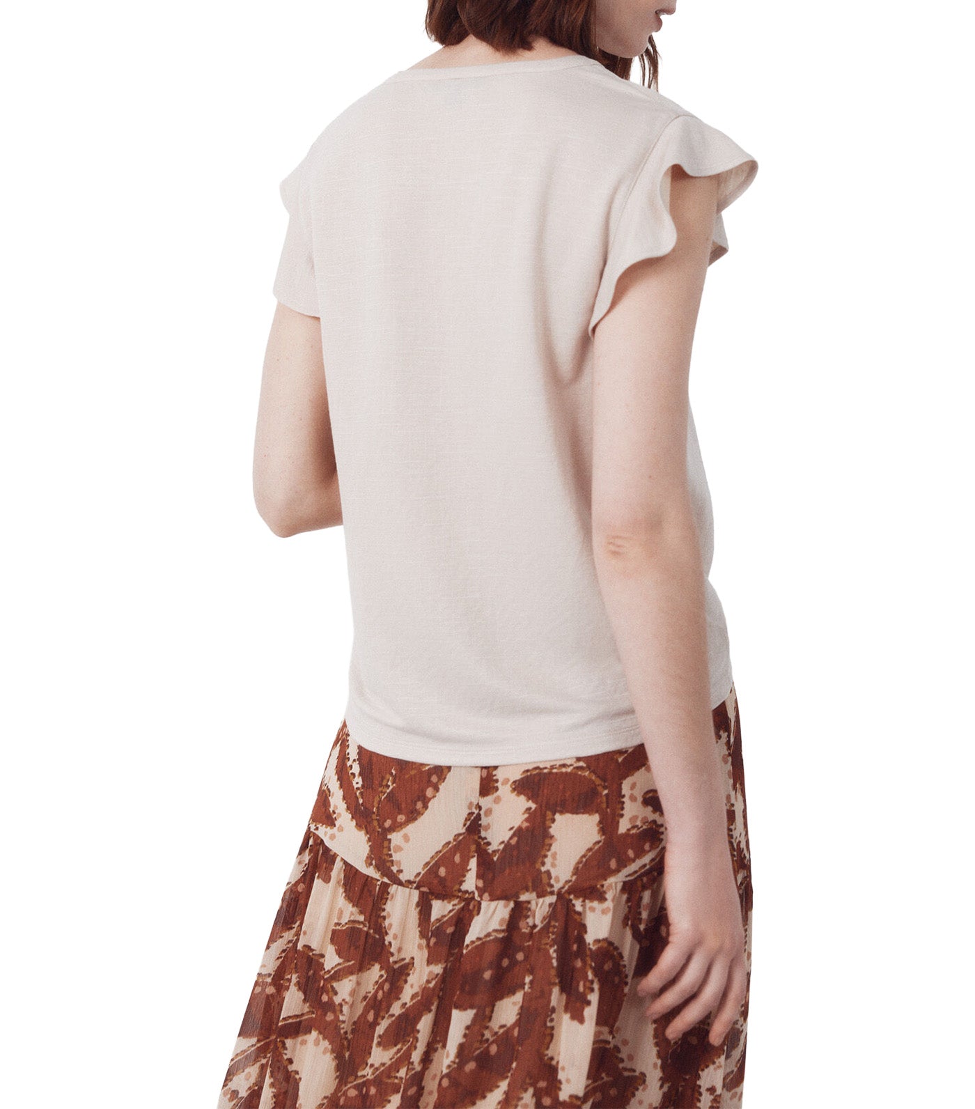 Flounced Sleeve T-Shirt