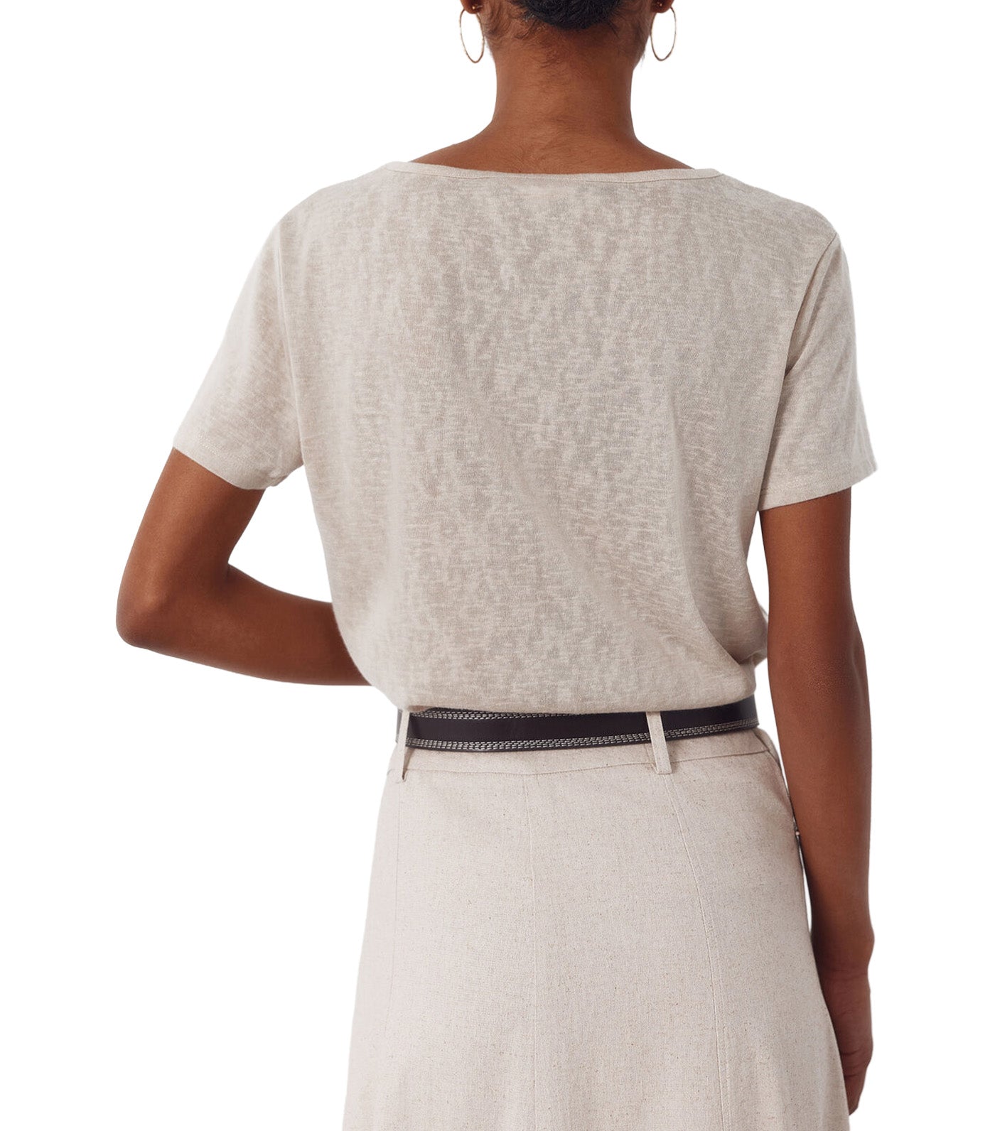 V-Neck T-Shirt with Trim
