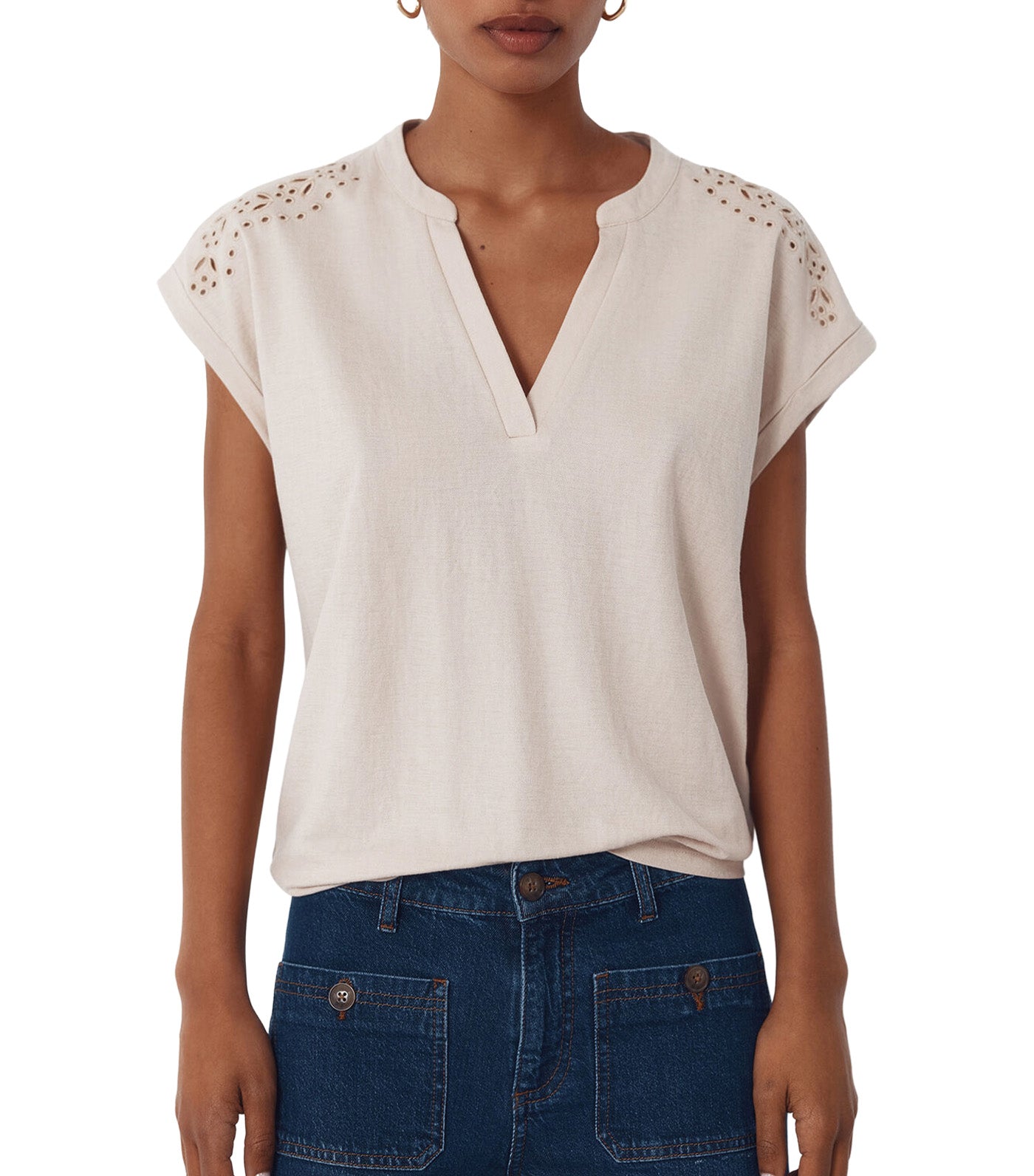 Stretch Piqué Polo with Embroidered Detail