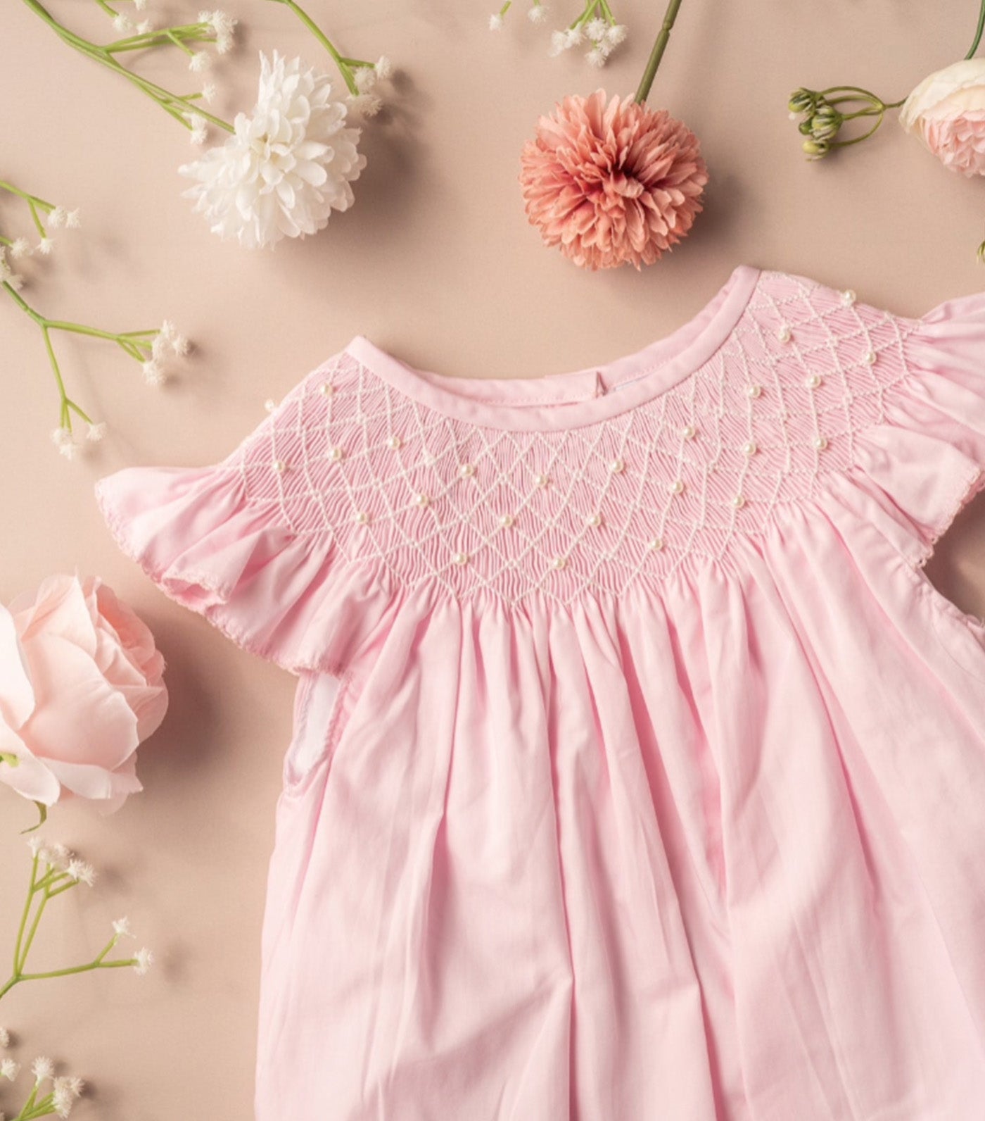Pearl Smocked Bubble Pink