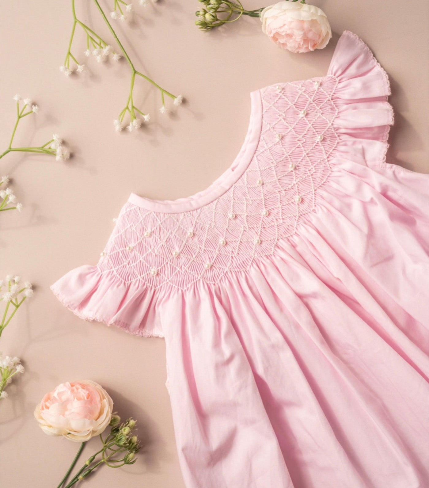 Pearl Smocked Bubble Pink