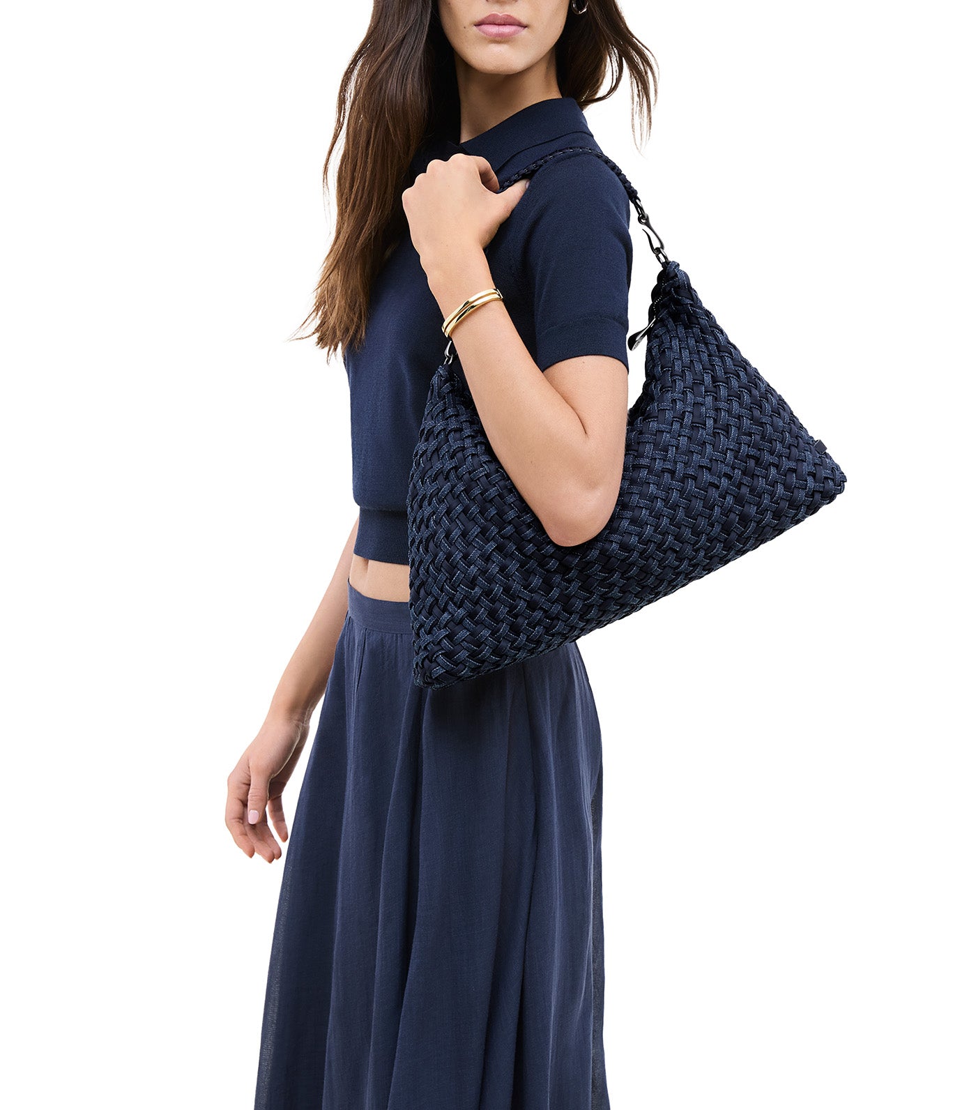 Porto Medium Half-Moon Bag Double Weave