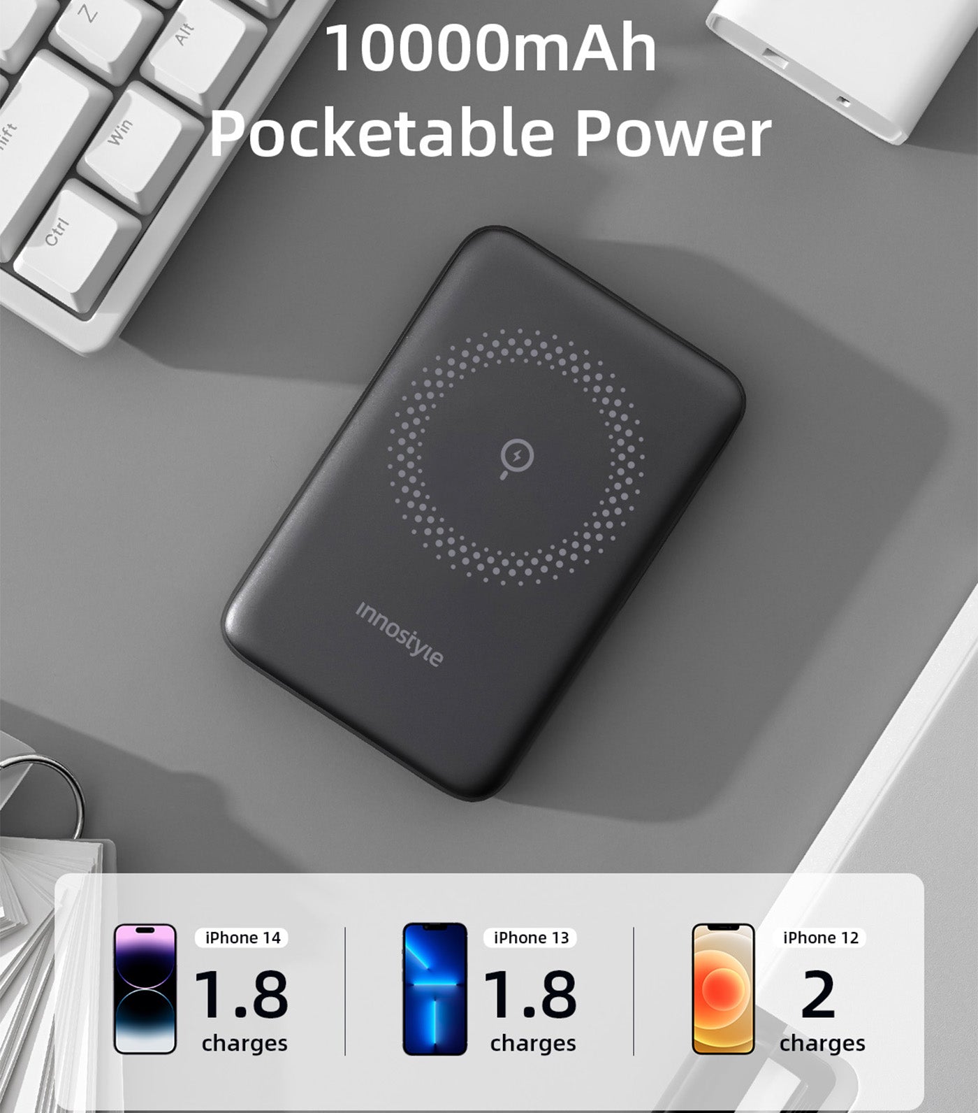 PowerMag Switch 2-in-1 10000mAh Black