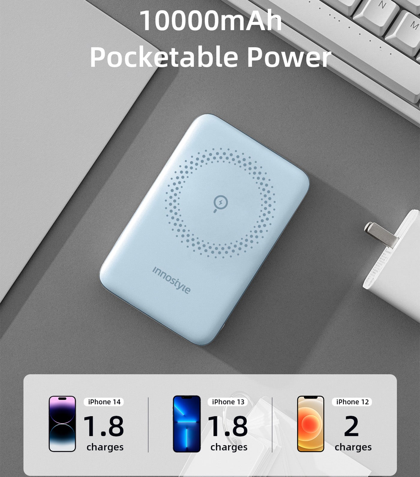 PowerMag Switch 2-in-1 10000mAh Blue