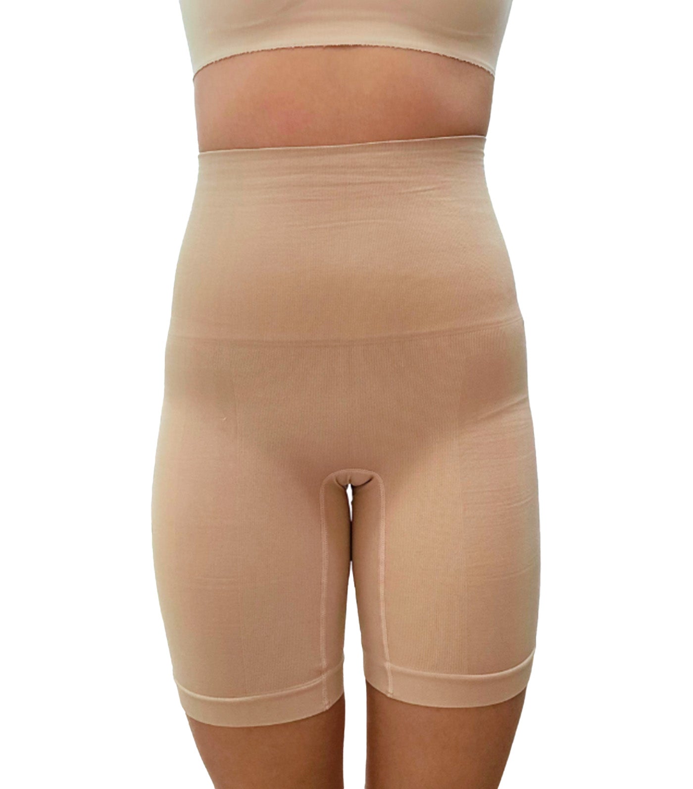 Postpartum Tummy Control Biker Shorts - Beige