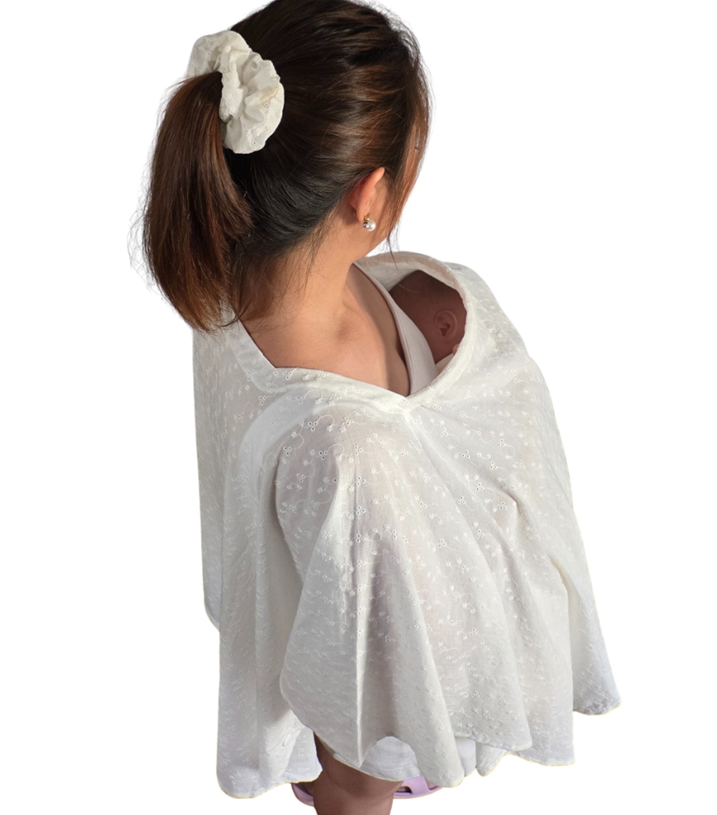 Poncho Nursing Cover with Stiffener Long Sleeves Eyelet