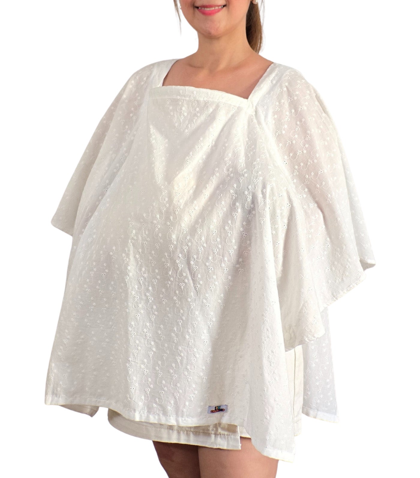 Poncho Nursing Cover with Stiffener Long Sleeves Eyelet