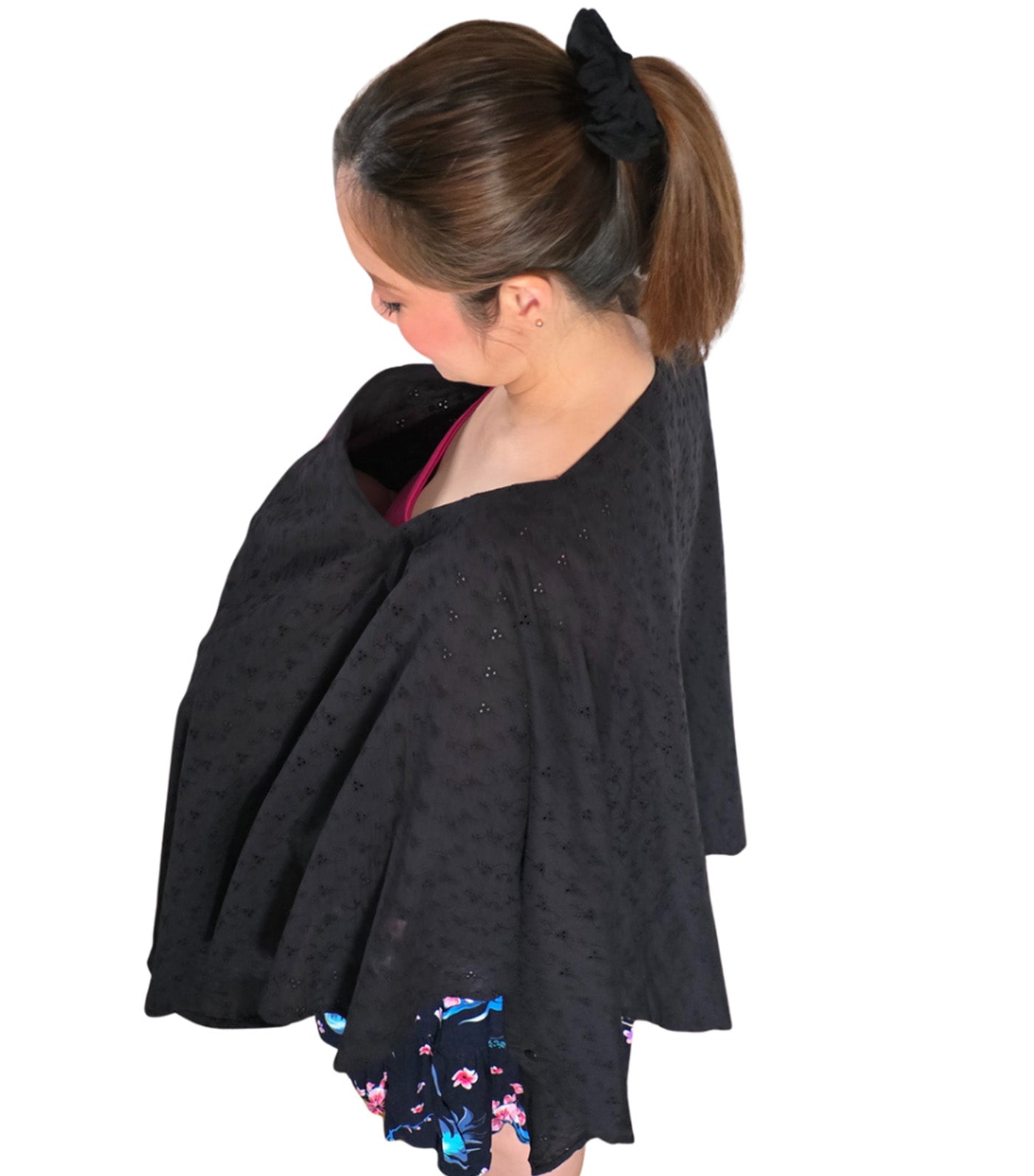 Poncho Nursing Cover with Stiffener Long Sleeves Eyelet