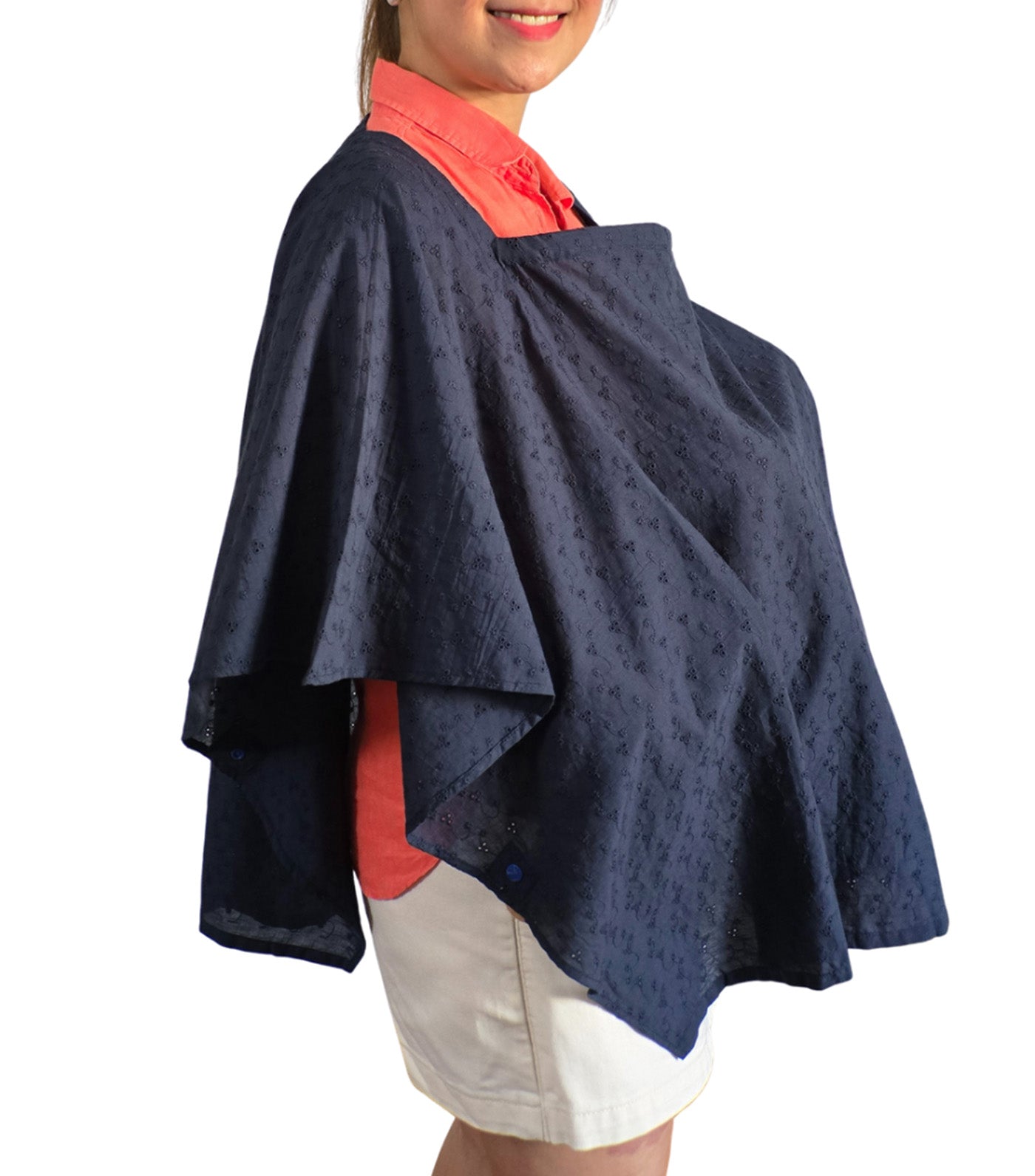 Poncho Nursing Cover with Stiffener Long Sleeves Eyelet