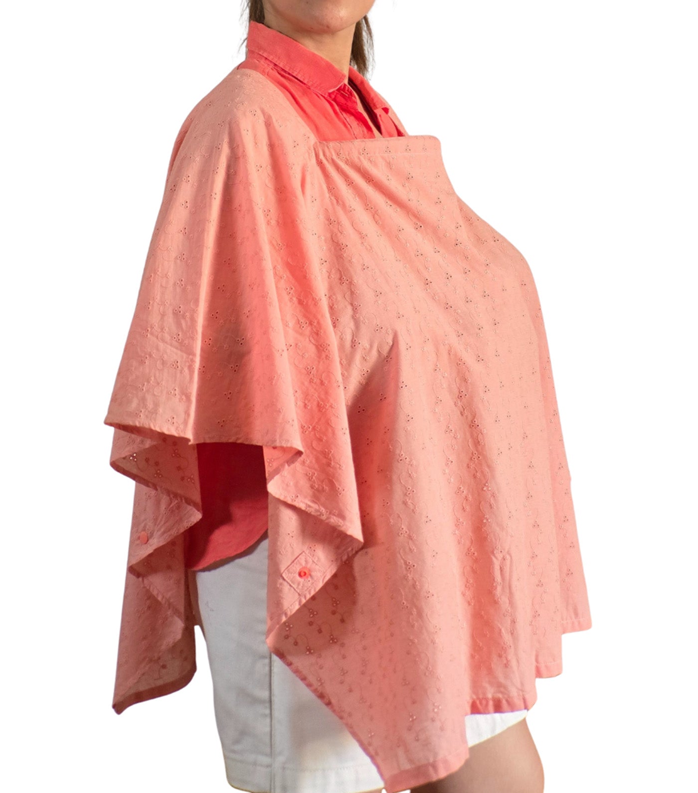Poncho Nursing Cover with Stiffener Long Sleeves Eyelet