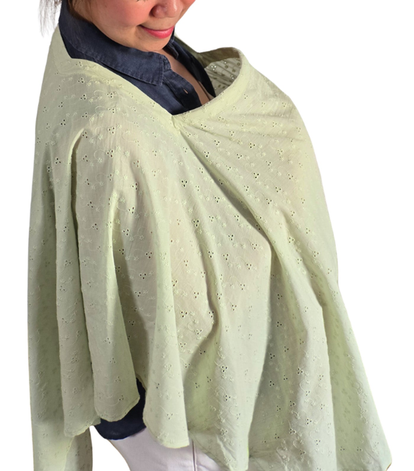 Poncho Nursing Cover with Stiffener Long Sleeves Eyelet