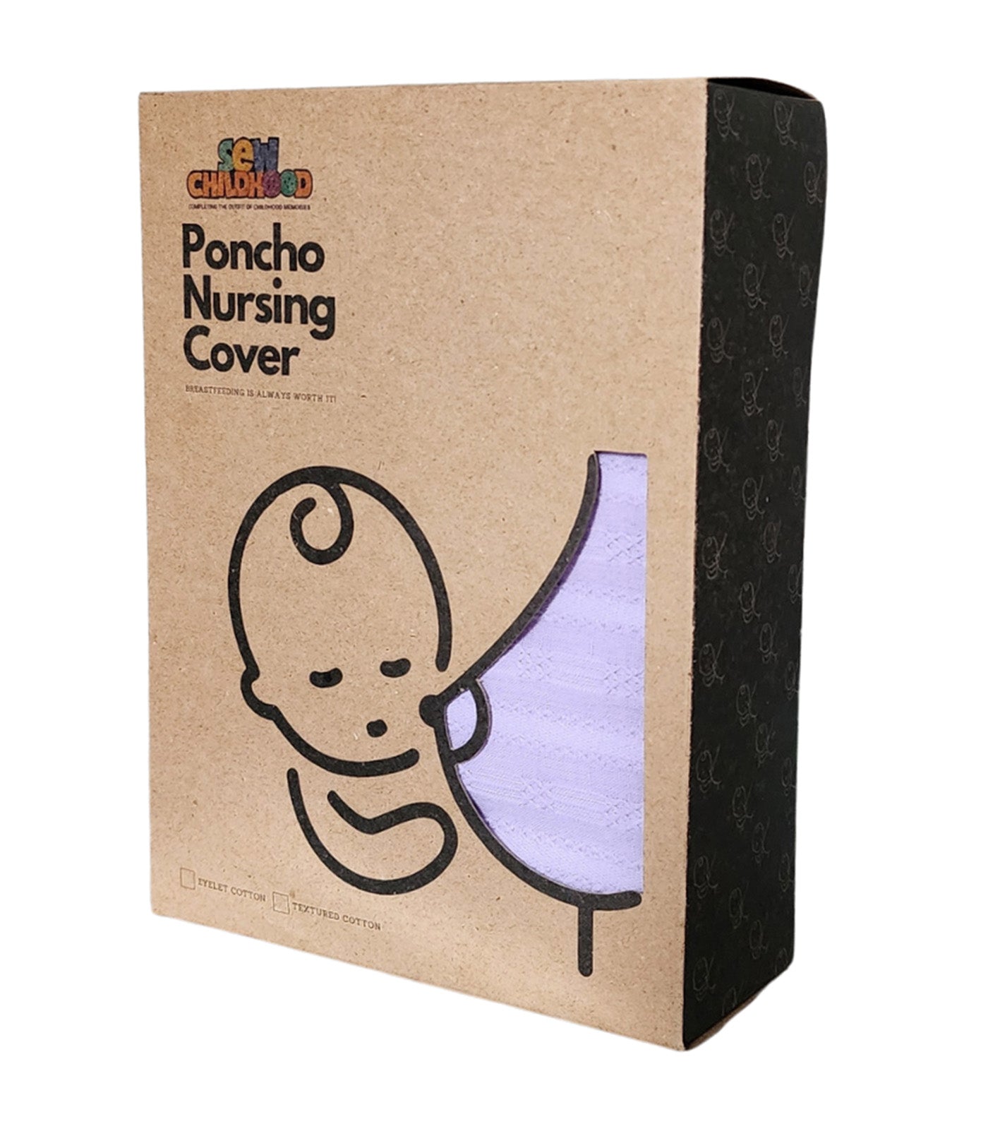 Poncho Nursing Cover with Stiffener Long Sleeves Textured Cotton