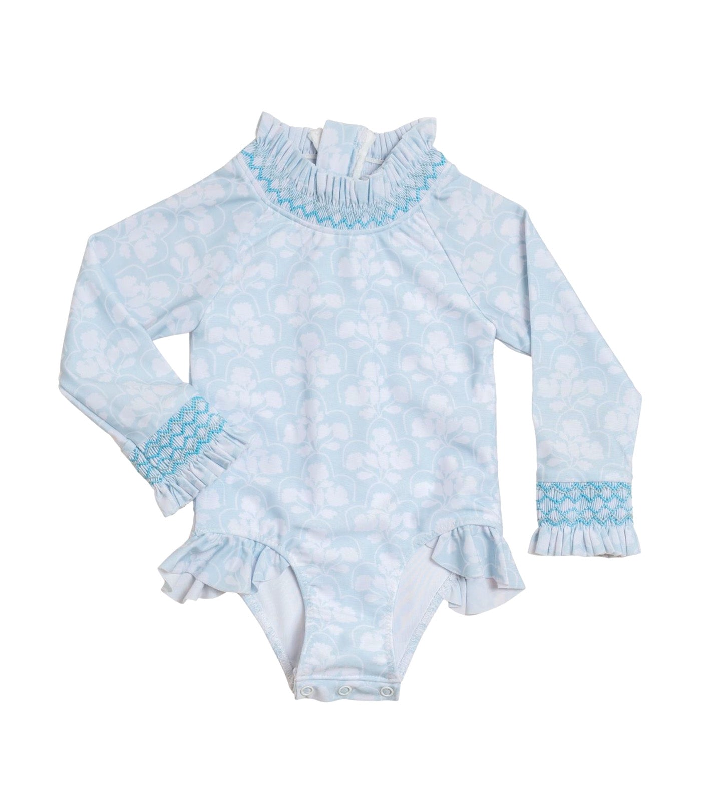 Clara One Piece Long-Sleeved Swimsuit Blue Floral