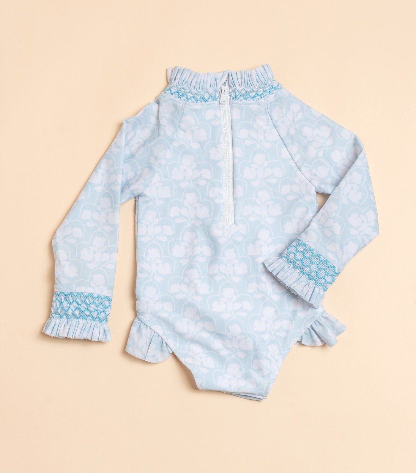 Clara One Piece Long-Sleeved Swimsuit Blue Floral