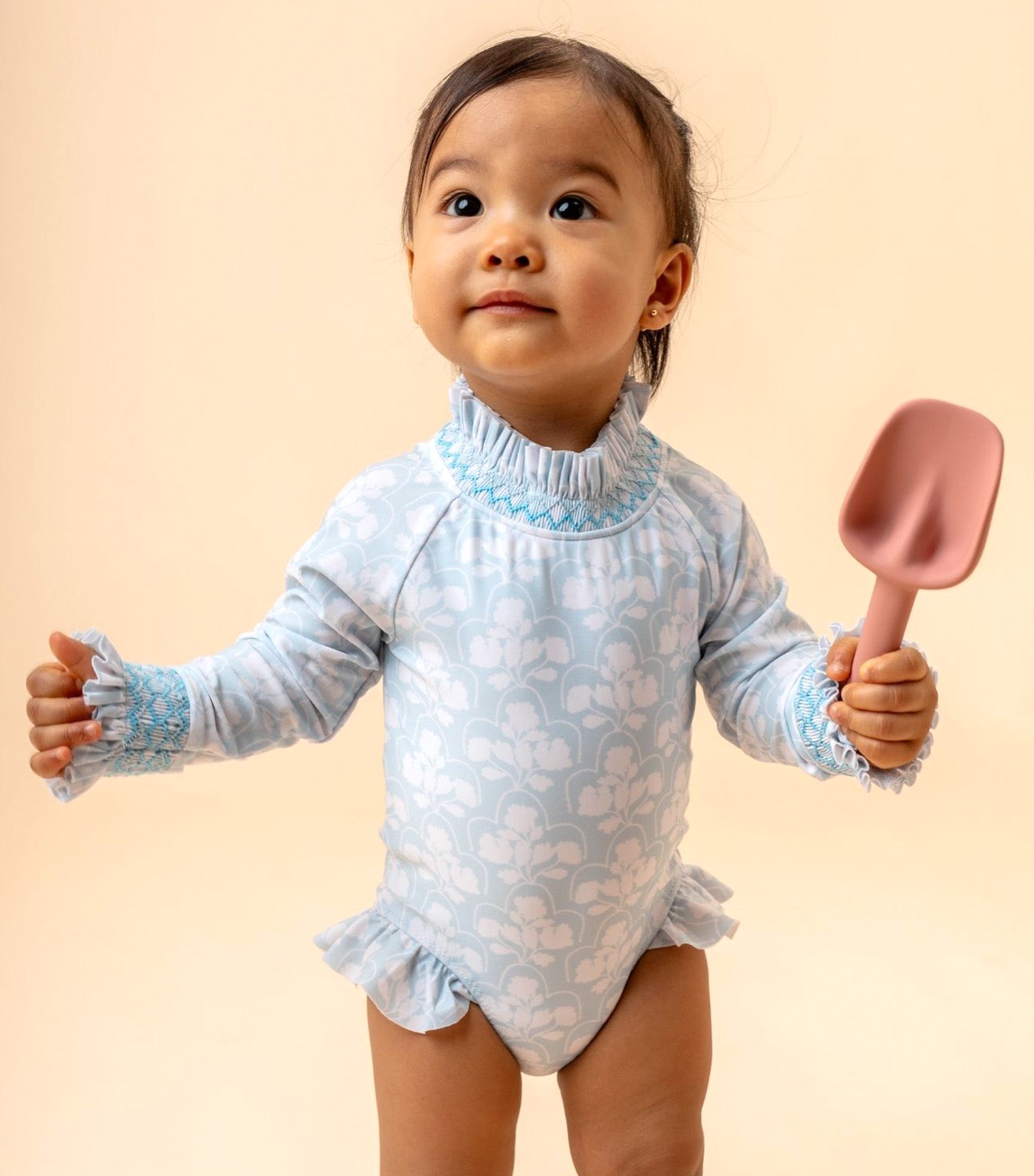 Clara One Piece Long-Sleeved Swimsuit Blue Floral