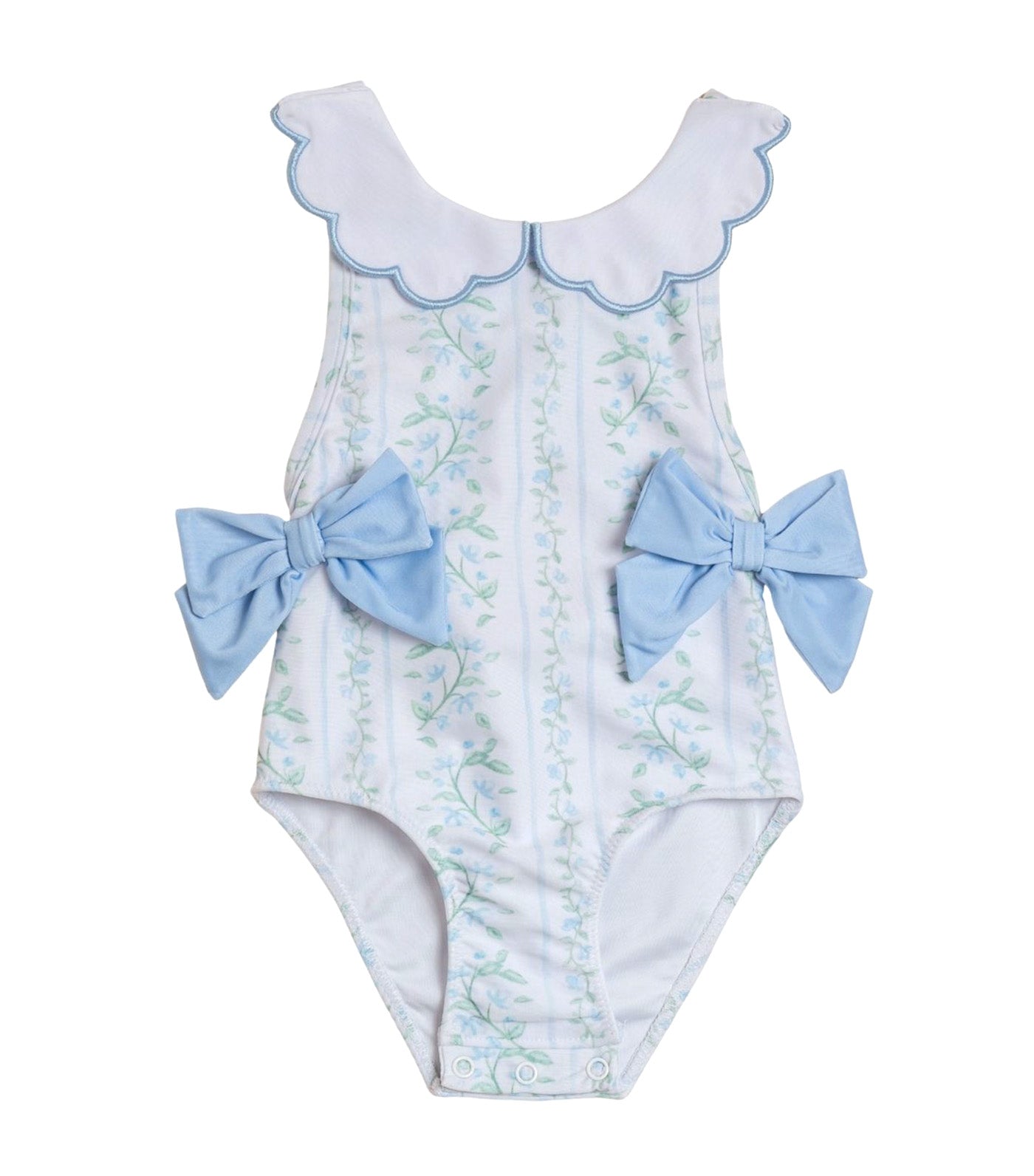 Stefanie Collared One Piece Swimsuit Bluebell Stripes