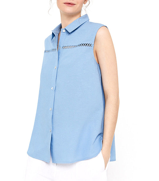 Linen Shirt Meduim Blue