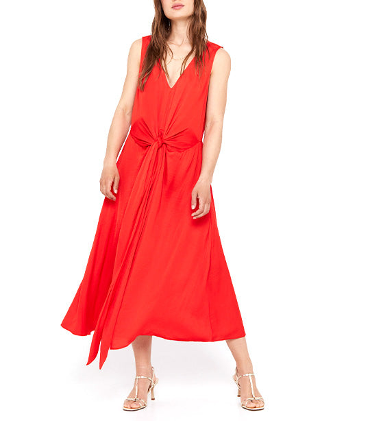 Sustainable Satin Dress Red