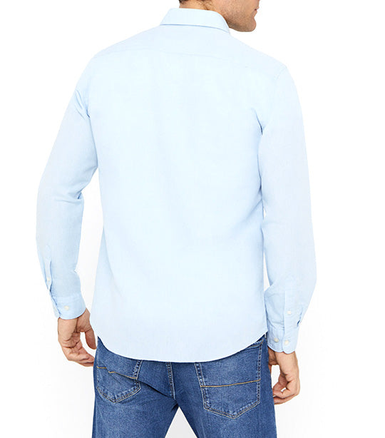 Plain Linen Cotton Shirt Linen Light Blue