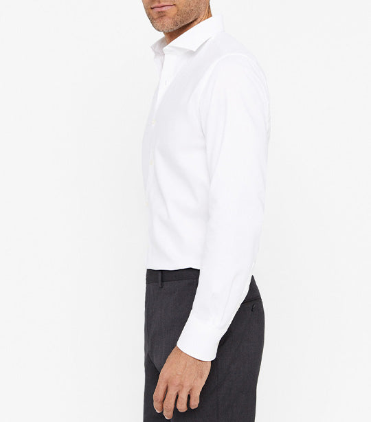 Easy-Iron Textured Dress Shirt White