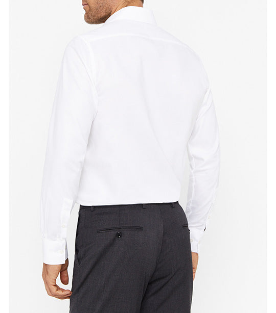 Easy-Iron Textured Dress Shirt White