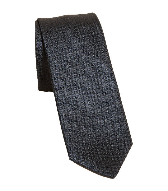 Skinny Geometric Tie Black
