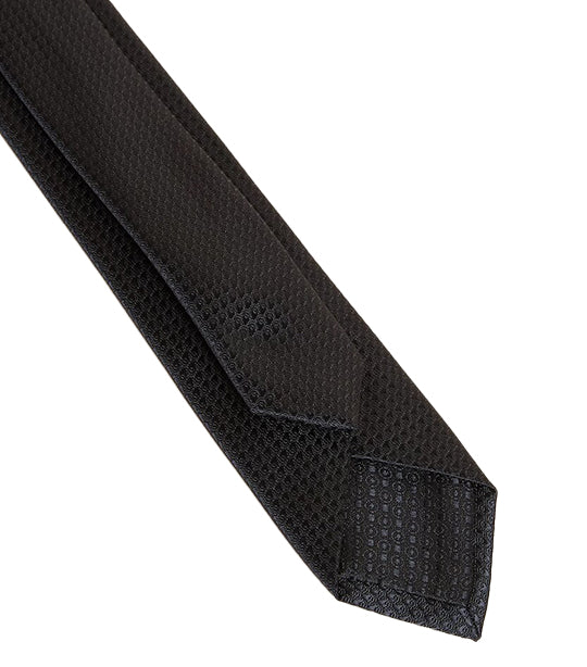 Skinny Geometric Tie Black