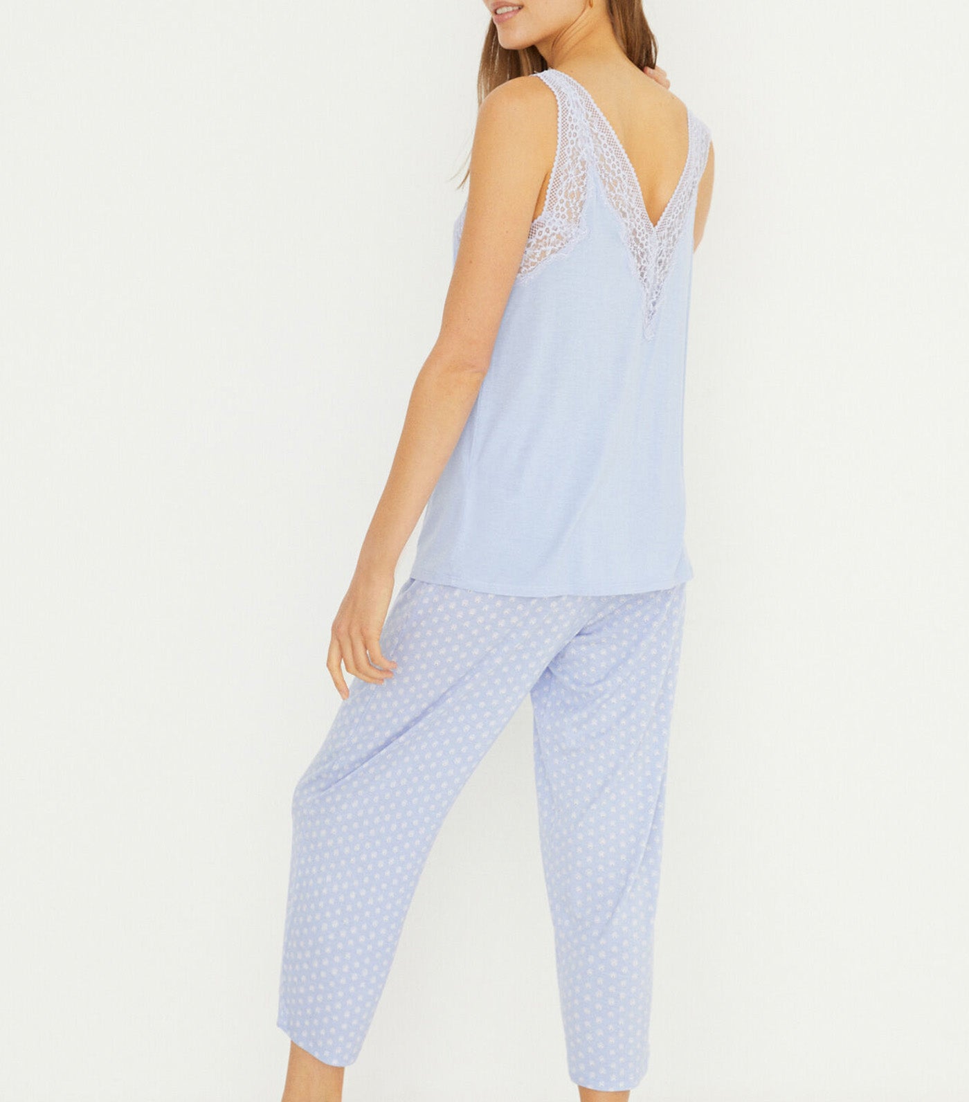 Capri Length Vest Pajamas Blue