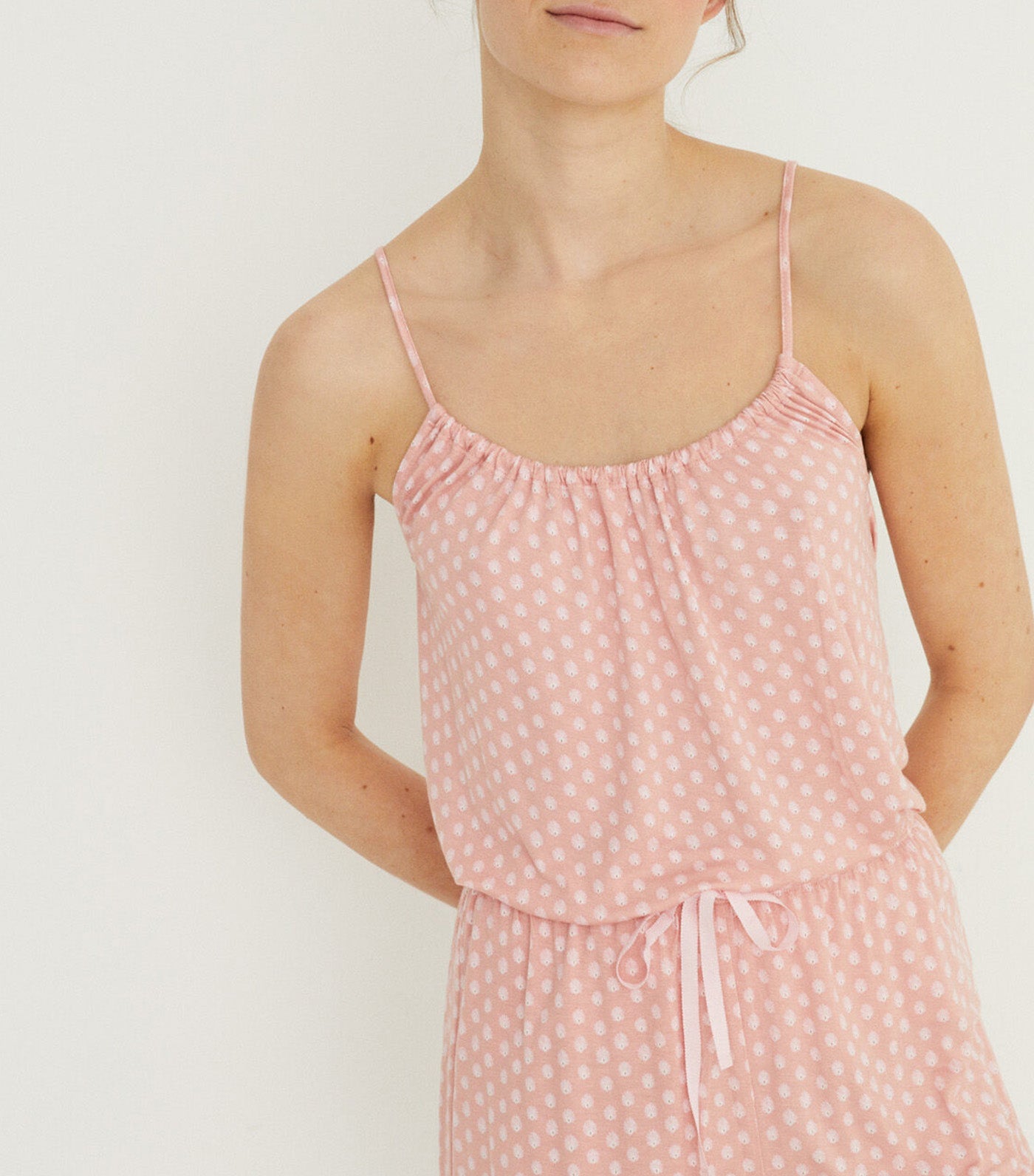 Short Printed Vest Pajamas Pink