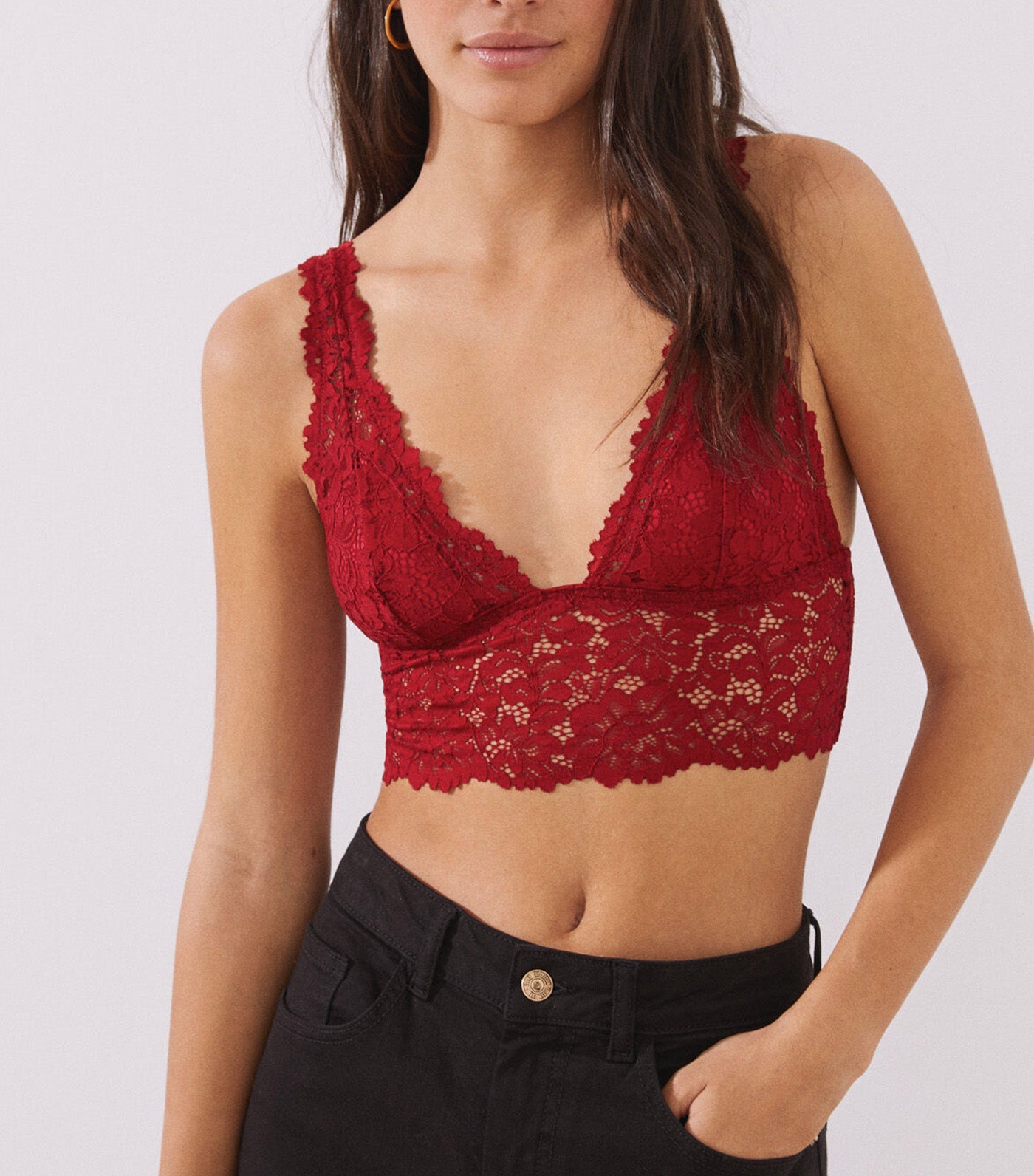 Lace Bralette Red