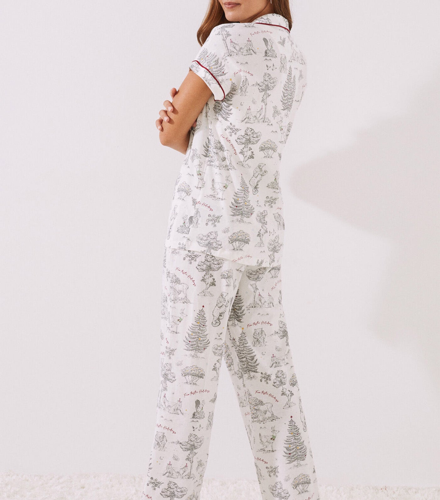 100% Cotton Printed Classic Pyjamas Gray