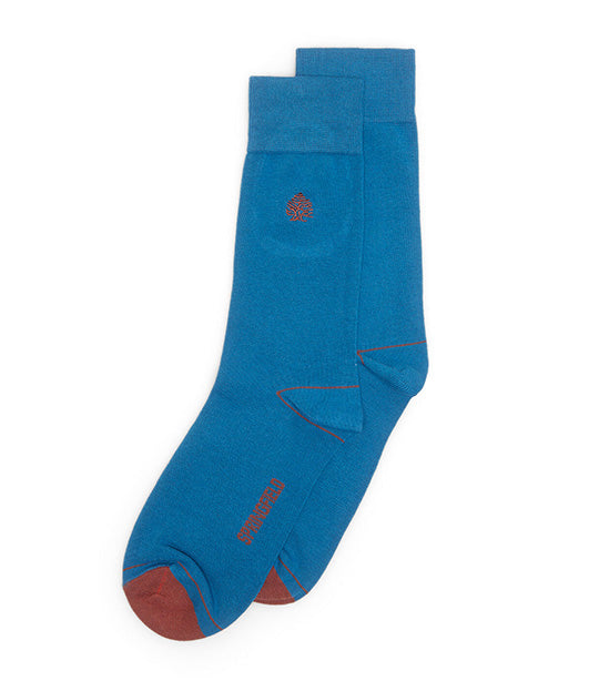 Basic Embroidered Logo Socks Blue