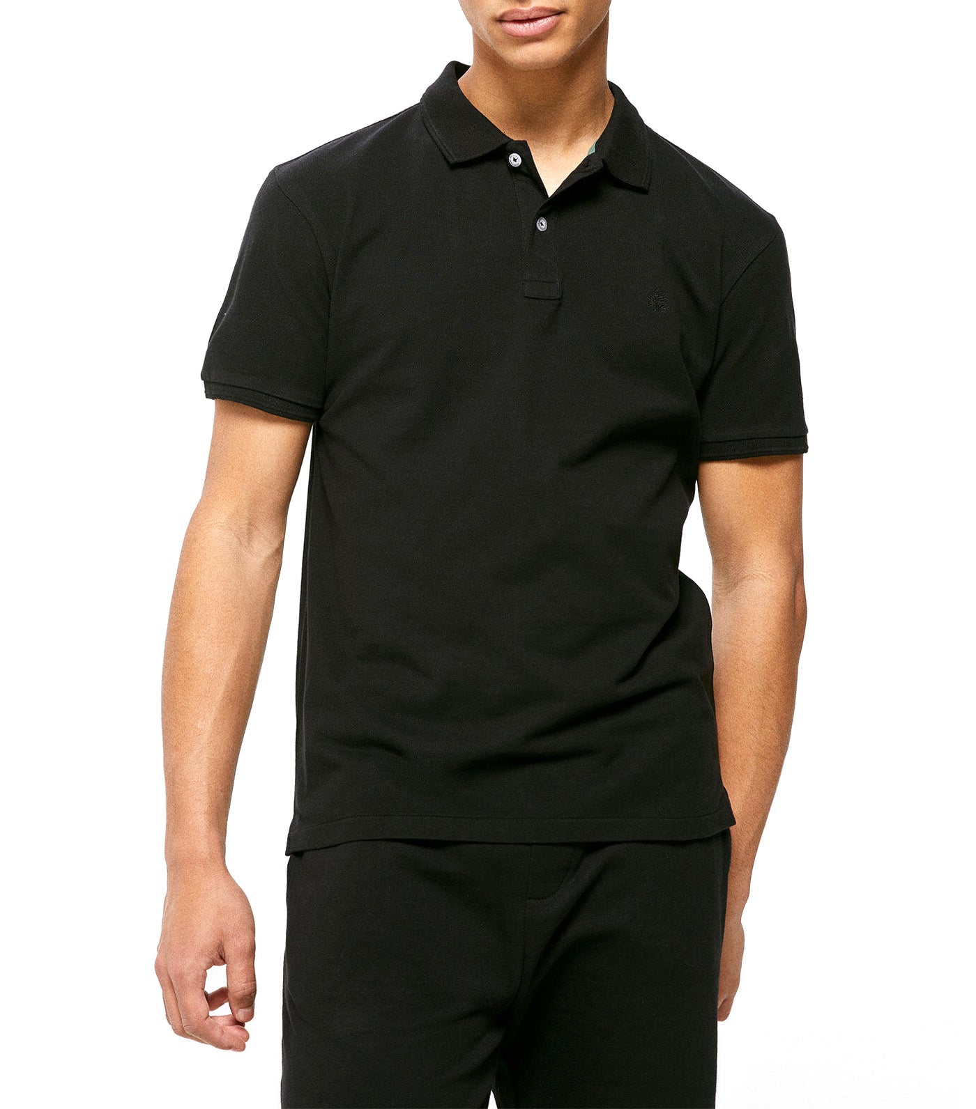Essential Slim Fit Piqué Polo Shirt Black