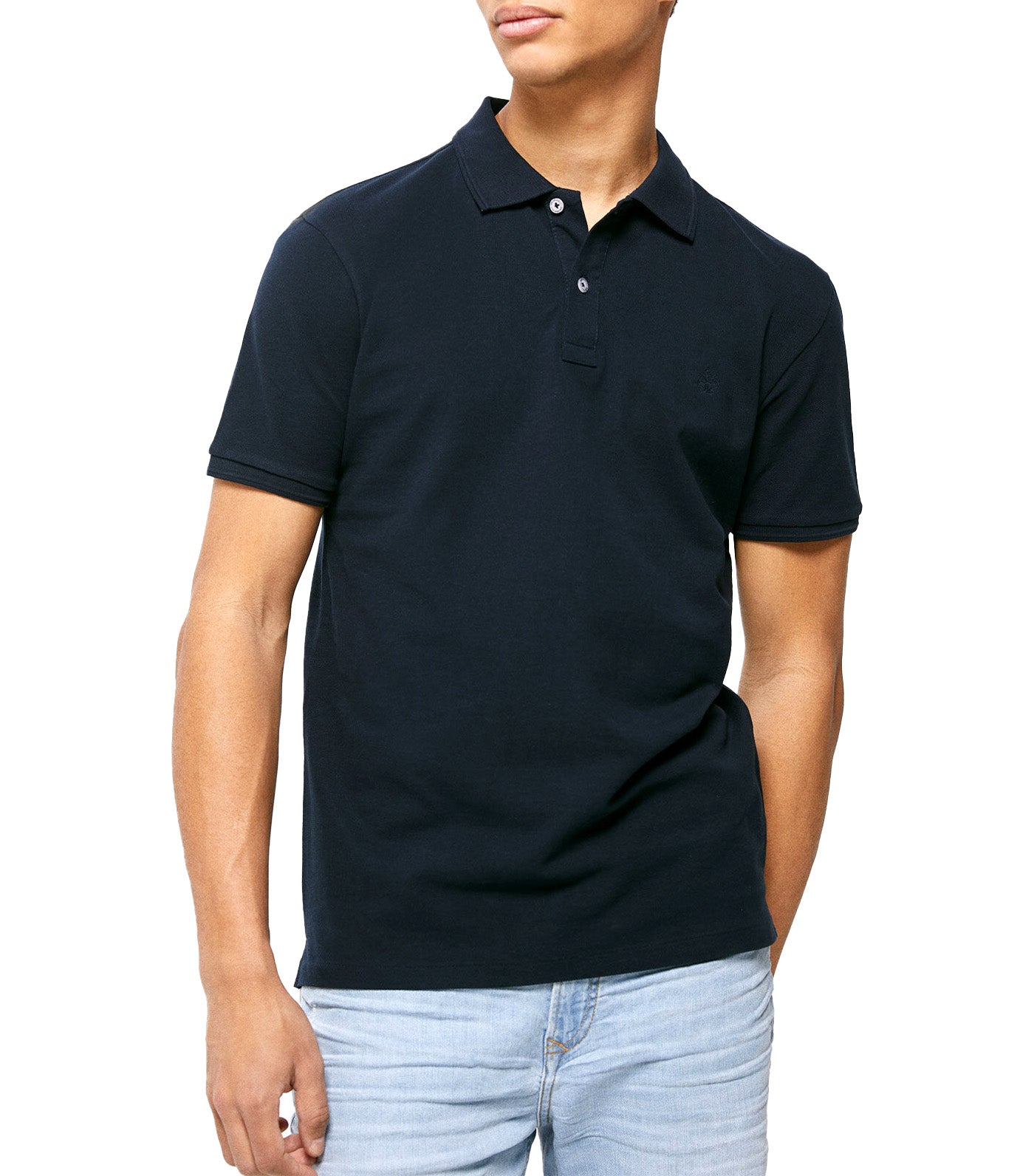 Essential Slim Fit Piqué Polo Shirt Navy
