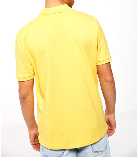 Basic Pique Polo Shirt Yellow