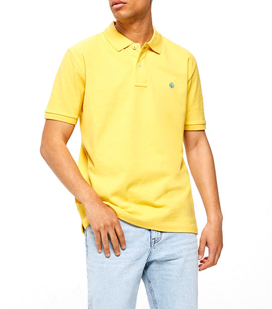 Basic Pique Polo Shirt Yellow