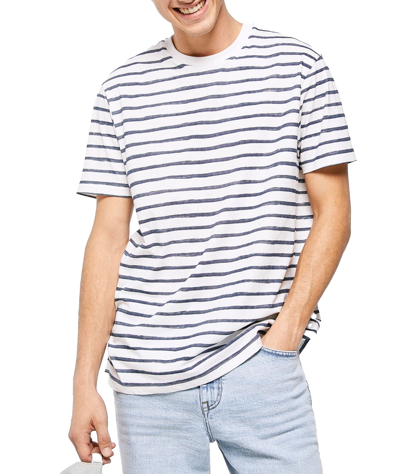 Watercolor Stripe T-Shirt White
