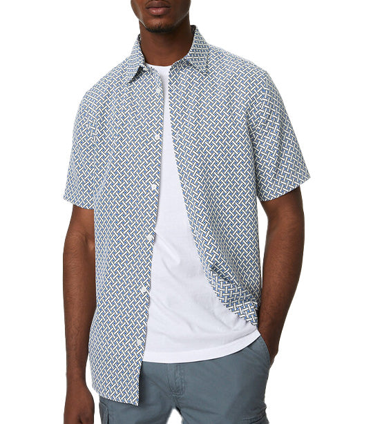 Geometric Print Shirt White Mix