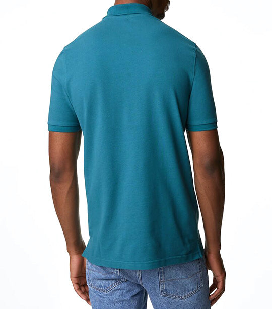 Pure Cotton Pique Polo Shirt Medium Turquoise