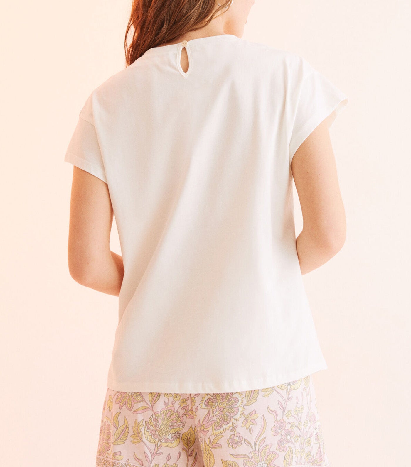 Short Pajamas With Knotted Back White