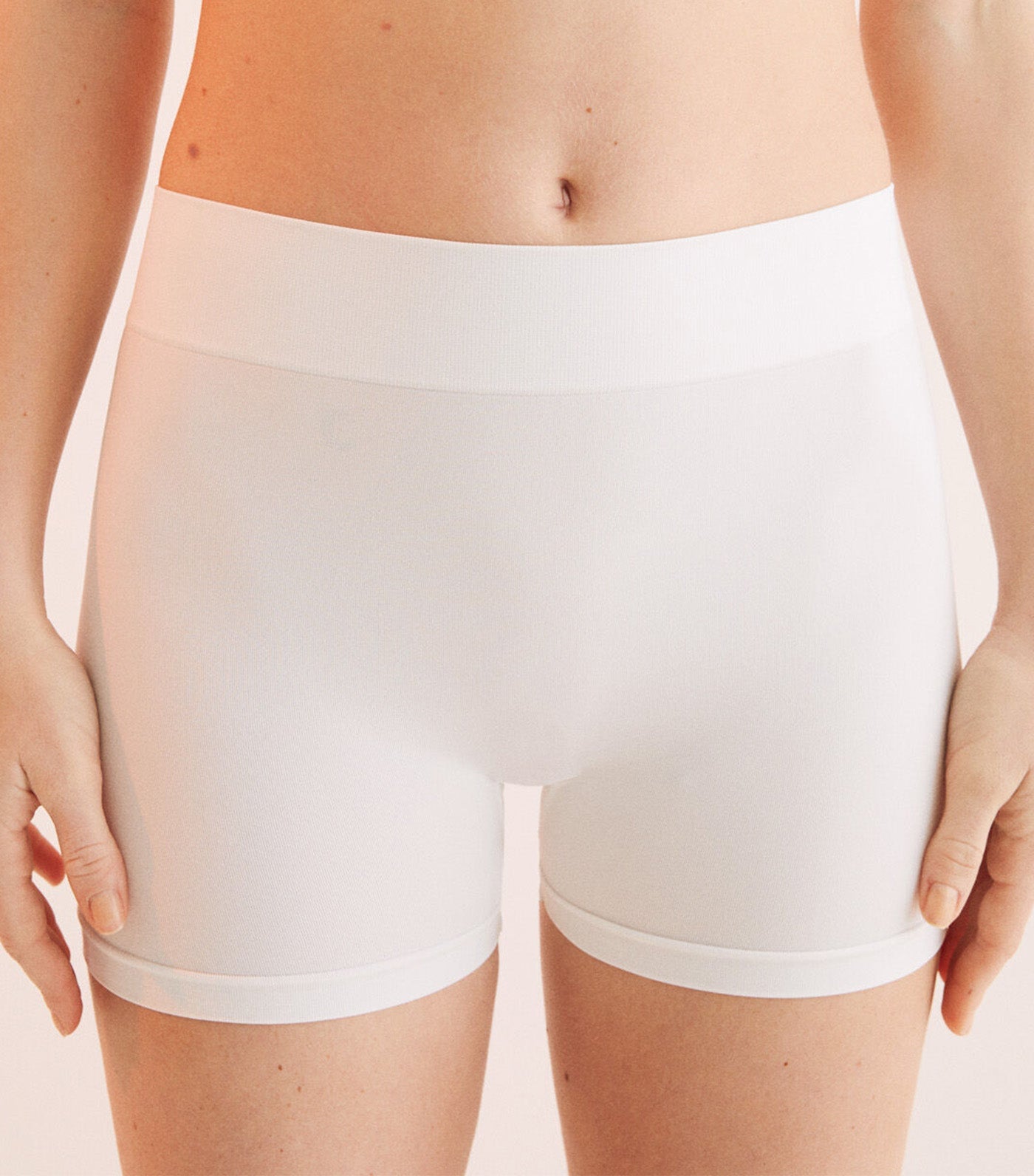 Ladies Skoden Type Undergarment White Women's Boyshort Panties (Model