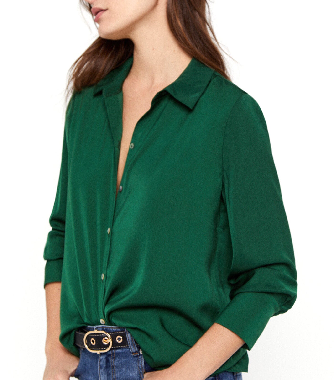 Satin Shirt Green