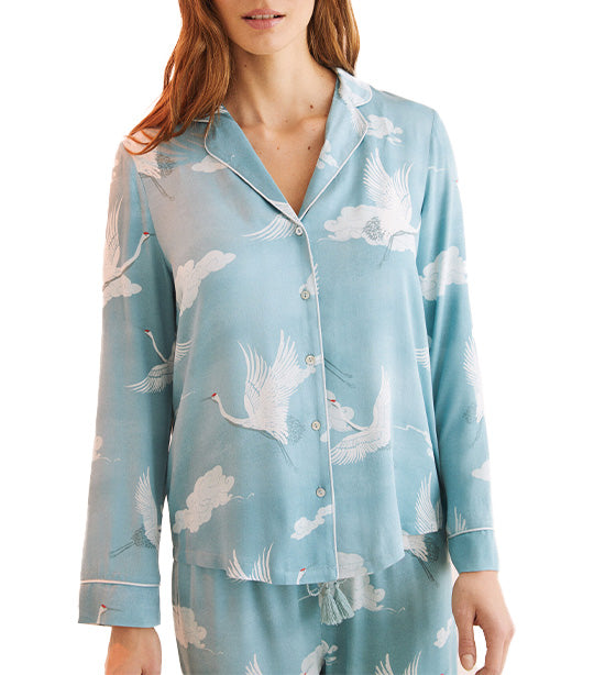 Classic Long Pyjamas Blue Print