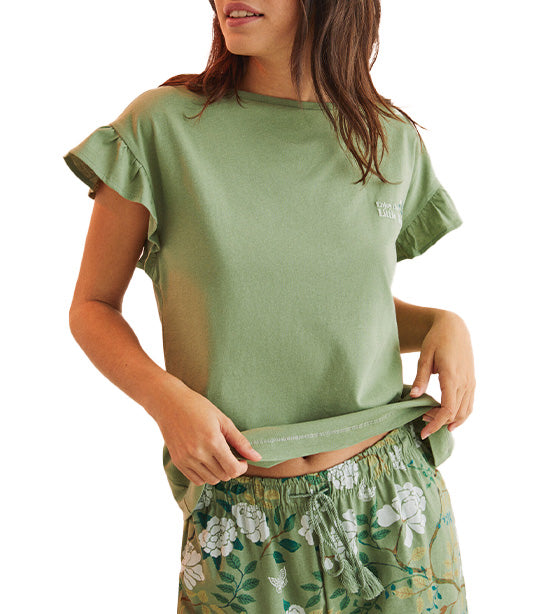 Printed Capri Pyjamas Green