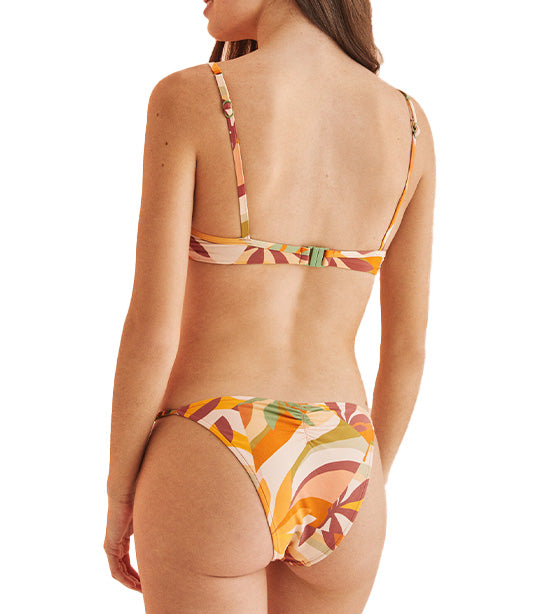 Classic Tropical Print Bikini Bottoms Orange